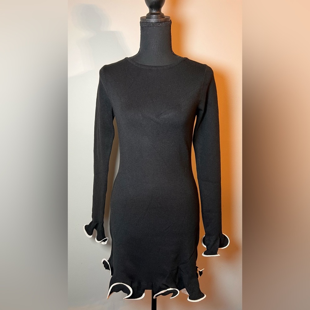 Commense Contrast Ruffle Slim Dress - Picture 3 of 8